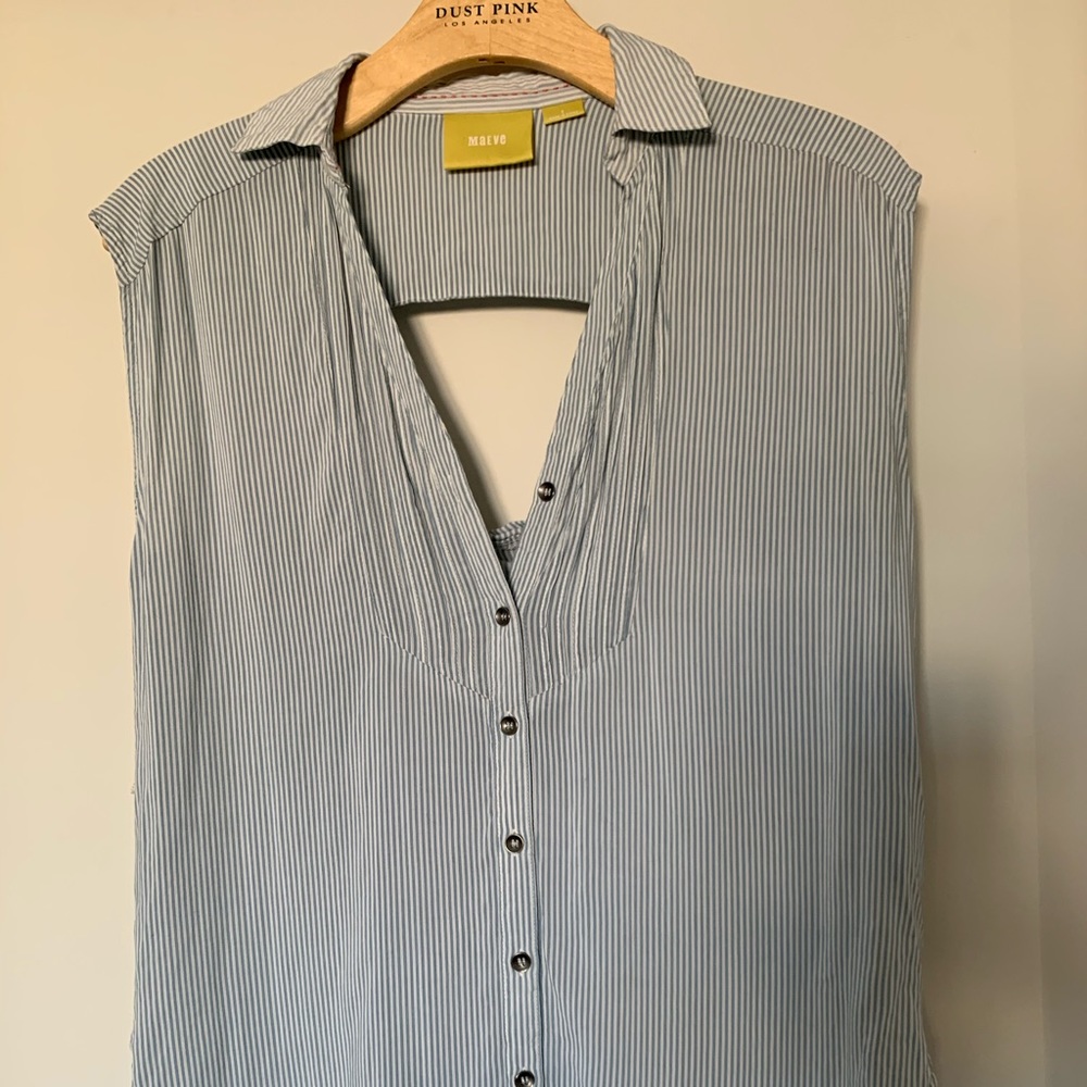 Striped button down blouse